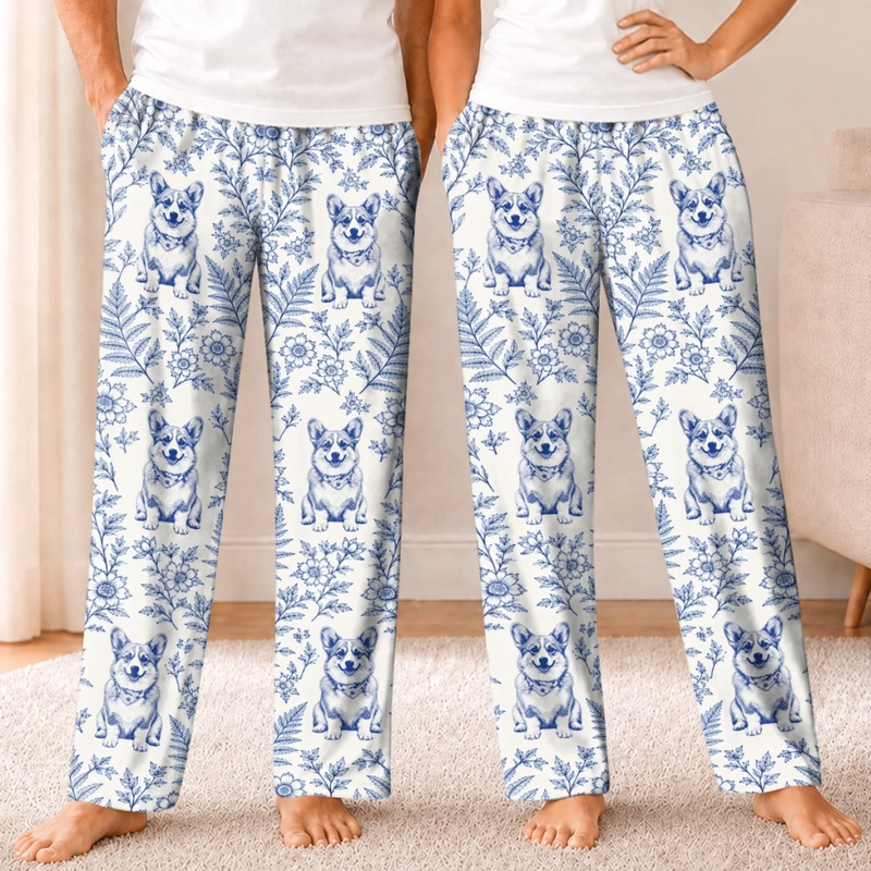 Custom Pet Photo Floral Gifts For Dog And Cat Lovers - Personalized Pajamas Pants