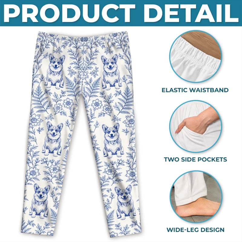 Custom Pet Photo Floral Gifts For Dog And Cat Lovers - Personalized Pajamas Pants