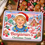 Custom Photo Christmas Treats Gifts for Kids - Personalized Metal Tin