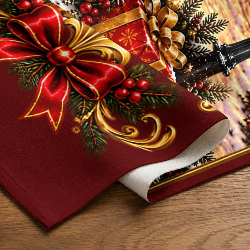 Custom Name Christmas Village Family Decor - Personalized Table Runner