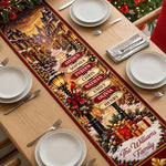 Custom Name Christmas Village Family Decor - Personalized Table Runner