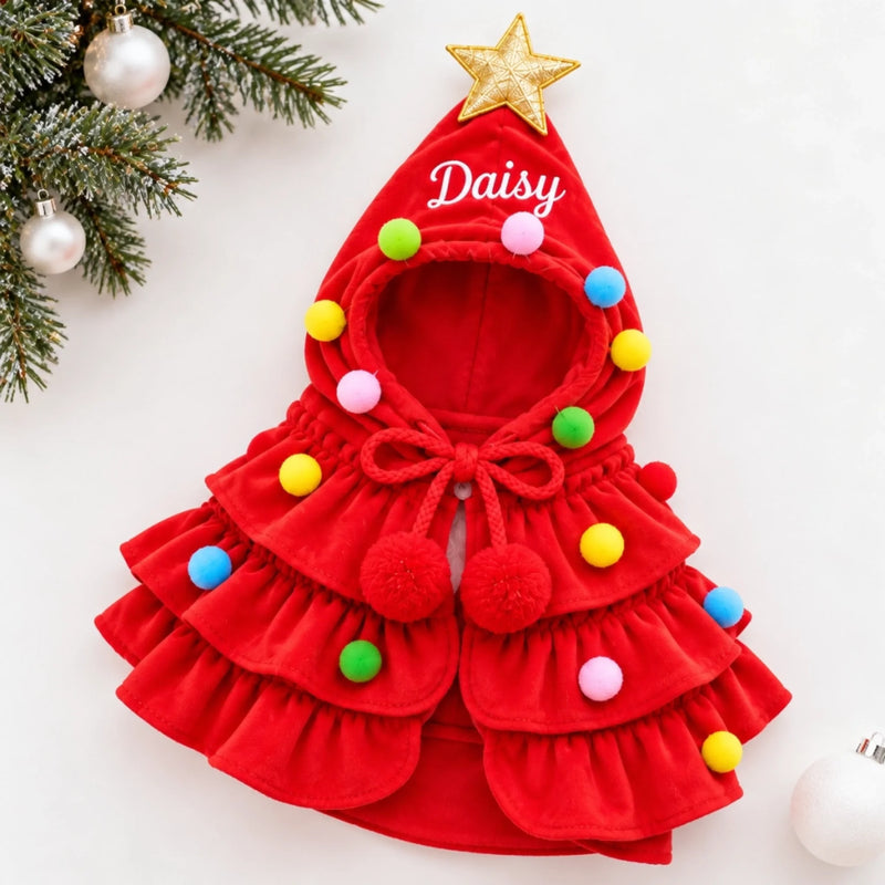 Custom Name Christmas Gifts For Dogs, Cats, Pet Lovers - Personalized Pet Christmas Cape