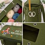 Custom Name Knitting Crochet Gifts For Women - Personalized Canvas Yarn Tote Bag