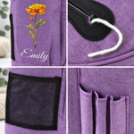 Custom Flower Yarn Storage Bag For Knitters, Women - Personalized Cylindrical Large Yarn Storage Bag