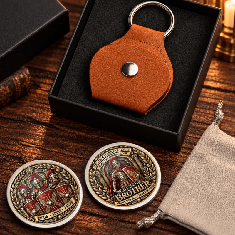Custom Name Roman Warrior Brotherhood Gifts for Brothers - Personalized Pocket Hug