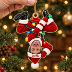 Custom Photo Funny Upside Down Santa Christmas Gifts - Personalized Acrylic Ornament