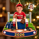 Custom Photo Baseball Christmas Gifts for Players - Personalized Acrylic Ornament