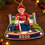 Custom Photo Baseball Christmas Gifts for Players - Personalized Acrylic Ornament