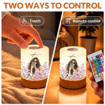 Custom Name Photo Flower Selfie Gifts for Her - Personalized Dimmable Touch Night Light