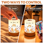 Custom Pet Photo Dog and Cat Gifts for Pet Lovers - Personalized Dimmable Touch Night Light