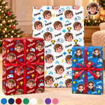 Custom Photo Game Pattern Gifts For Kids, Gamer, Gaming Lovers - Personalized Wrapping Paper