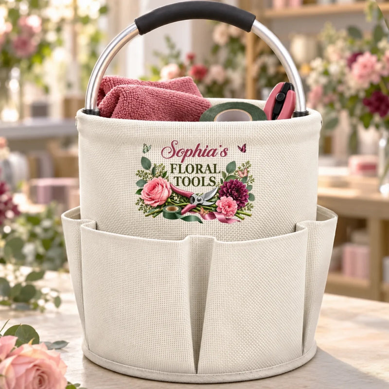 Custom Name Floral Gardening Gifts For Gardeners - Personalized Tool Bag