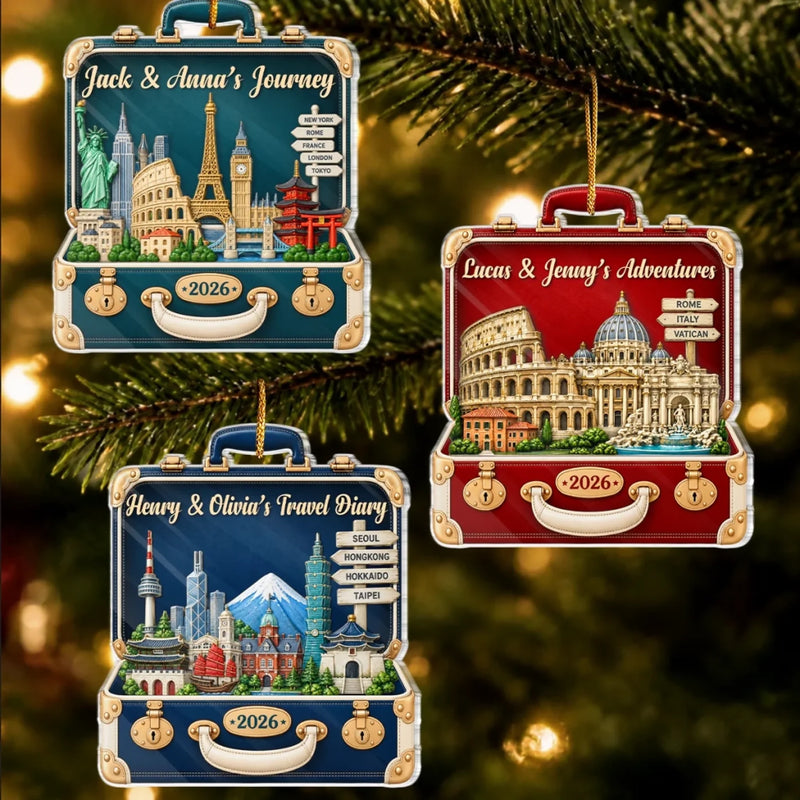 Custom Travel Christmas Gifts - Personalized Acrylic Ornament
