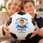 Custom Photo Soccer Gifts for Son and Grandson - Personalized Soccer Ball