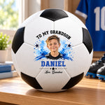 Custom Photo Soccer Gifts for Son and Grandson - Personalized Soccer Ball
