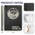 Custom Name Hunting Gifts for Hunters - Personalized Leather Writing Journal
