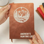 Custom Name Hunting Gifts for Hunters - Personalized Leather Writing Journal
