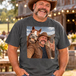 Custom Photo Cowboy Horse Gifts for Men - Personalized Comfort T-Shirt