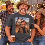 Custom Photo Cowboy Horse Gifts for Men - Personalized Comfort T-Shirt