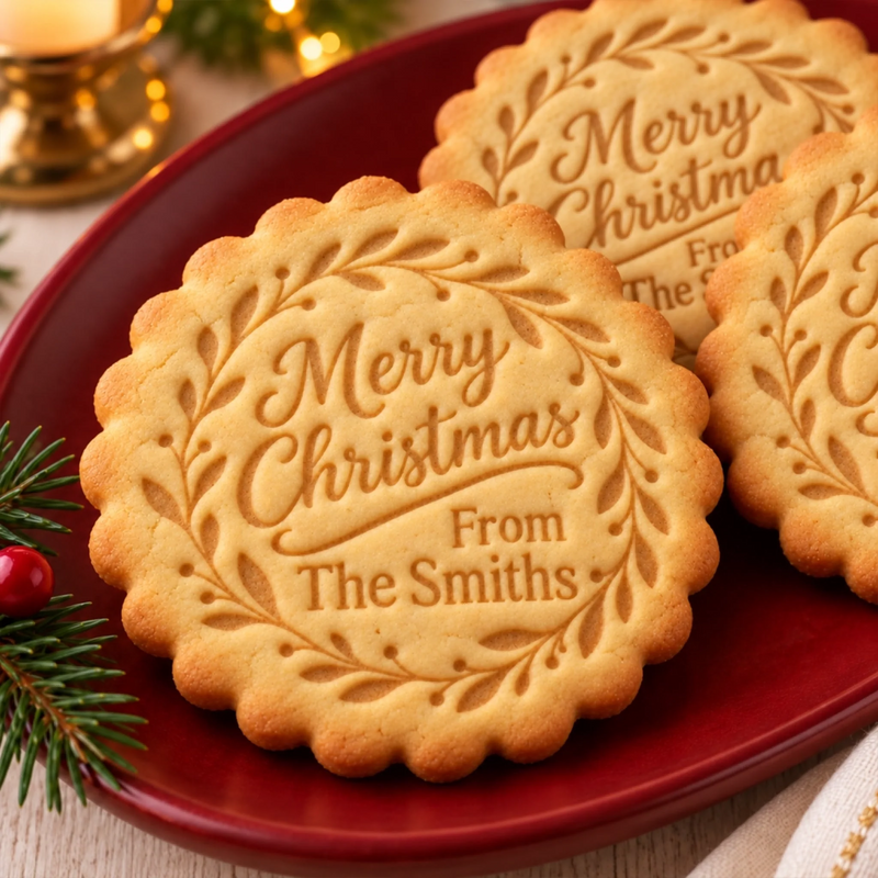 Custom Family Name Merry Christmas Cookie Gifts - Personalized Cookie Stamp