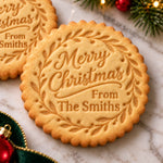 Custom Family Name Merry Christmas Cookie Gifts - Personalized Cookie Stamp