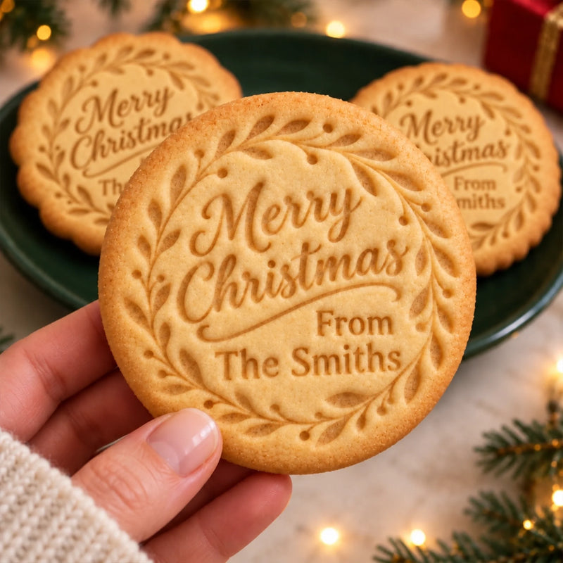 Custom Family Name Merry Christmas Cookie Gifts - Personalized Cookie Stamp