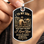 Custom Name Father Son Inspirational Gifts - Personalized Dog Tag Necklace