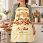 Custom Name Sourdough Baking Gifts For Bakers - Personalized Apron With Pocket
