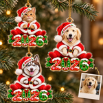 Custom Pet Photo Santa Christmas Keepsake - Personalized Acrylic Ornament