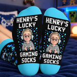 Custom Gamer Character Name Gifts for Kids - Personalized Crew Socks
