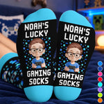 Custom Gamer Character Name Gifts for Kids - Personalized Crew Socks