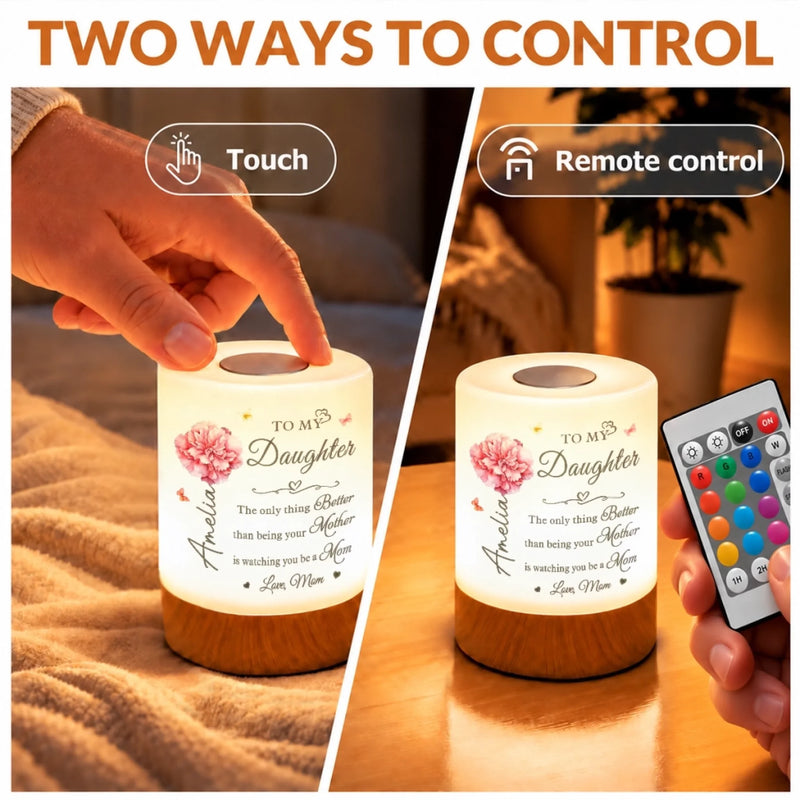 Custom Name Daughter Gifts From Mom - Personalized Dimmable Touch Night Light