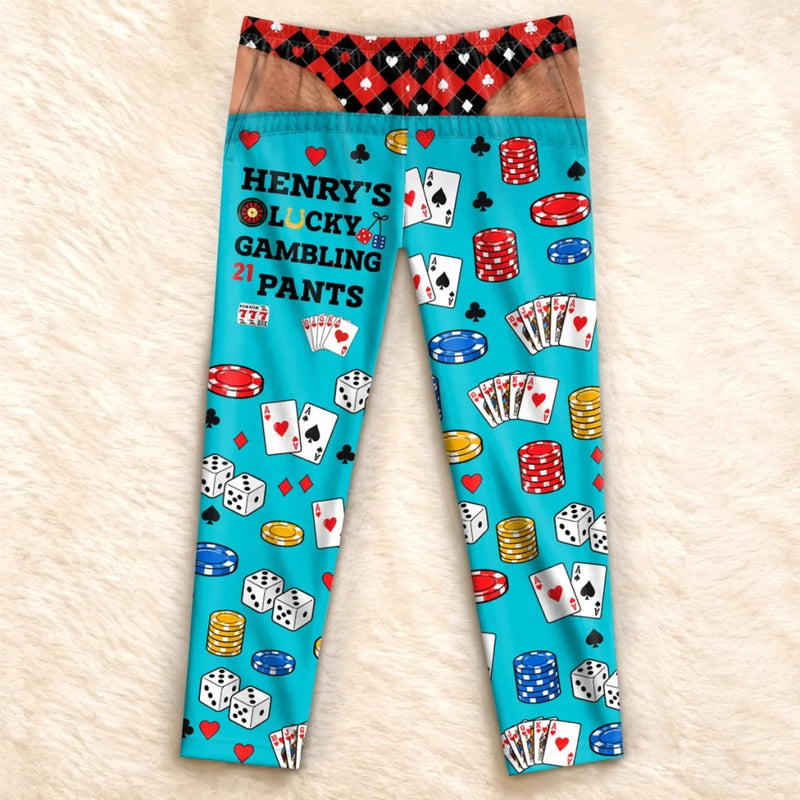 Custom Name Casino Poker Gifts for Couples - Personalized Pajama Pants