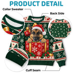 Custom Pet Photo Christmas Gift Box Gifts For Dog And Cat Lovers, Pet Lovers - Personalized Ugly Sweatshirt