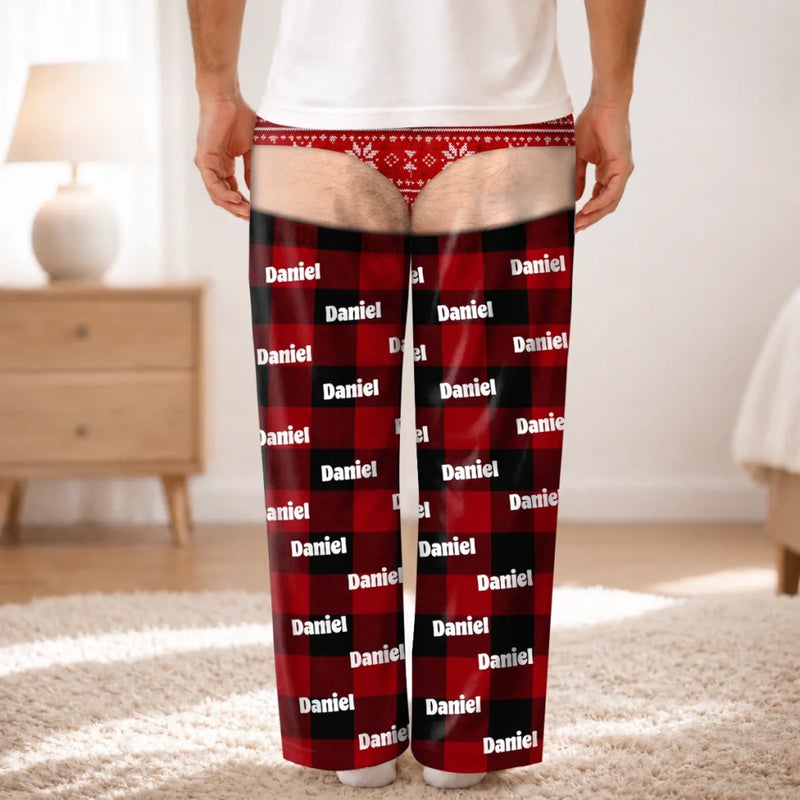 Custom Name Buffalo Plaid Gifts for Men - Personalized Pajama Pants