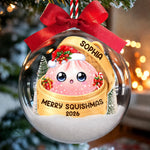 Custom Name Christmas Squishy Gifts - Personalized 3D Acrylic Ball Ornament