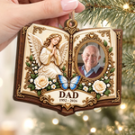 Custom Photo Angel Memorial Keepsake for Dad - Personalized Wooden Ornament