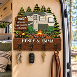 Custom Name Camping Couple Gifts - Personalized Wooden Key Holder