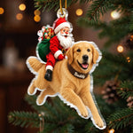 Custom Pet Photo Santa Christmas Keepsake Gifts For Pet Lovers - Personalized Acrylic Ornament