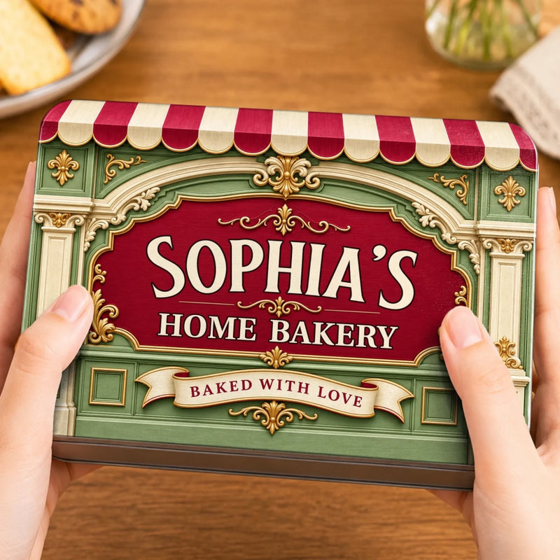 Custom Name Home Bakery Gifts For Bakers - Personalized Metal Tin