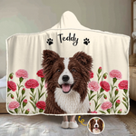 Custom Floral Pet Photo Gifts For Dog And Cat Lovers - Personalized Snuggle Blanket