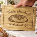 Custom Name Sourdough Bread Gifts For Bakers - Personalized Engraved Wooden Cutting Board