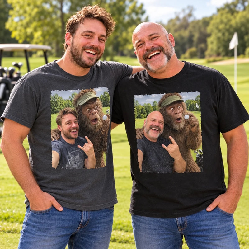 Custom Photo Golf Bigfoot Gifts For Men - Personalized Comfort T-Shirt