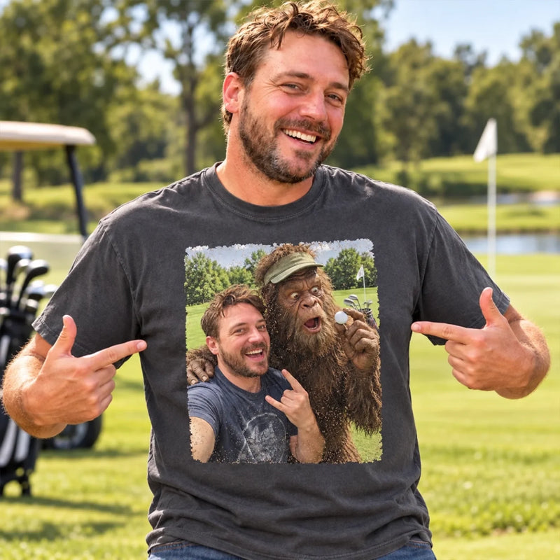 Custom Photo Golf Bigfoot Gifts For Men - Personalized Comfort T-Shirt