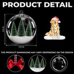 Custom Pet Photo Santa Hat Christmas Gifts For Dog And Cat Lovers - Personalized 3D Acrylic Ball Ornament