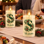Custom Family Initial Christmas Decor for Families - Personalized LED Candle Light