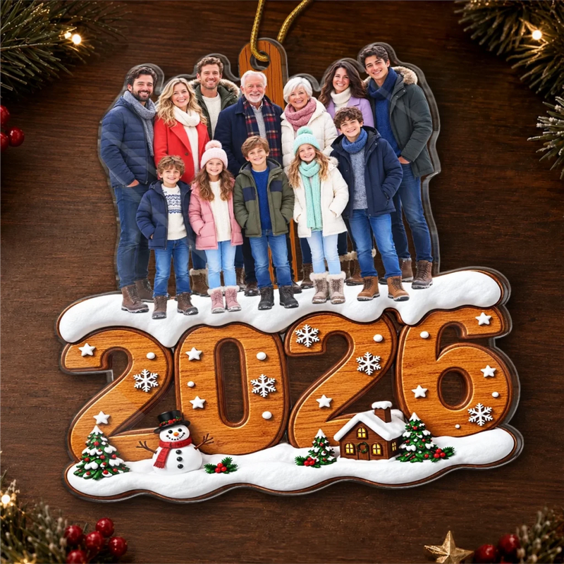 Custom Photo 2026 Family Keepsake - Personalized Acrylic Ornament
