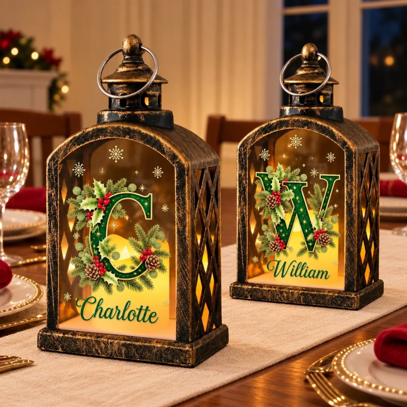 Custom Family Name Christmas Gifts - Personalized LED Candle Lantern