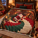 Custom Christmas Santa Library Decor - Personalized Blanket