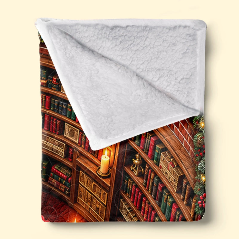 Custom Christmas Santa Library Decor - Personalized Blanket